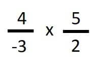 multiplicar fracciones con numero negativo